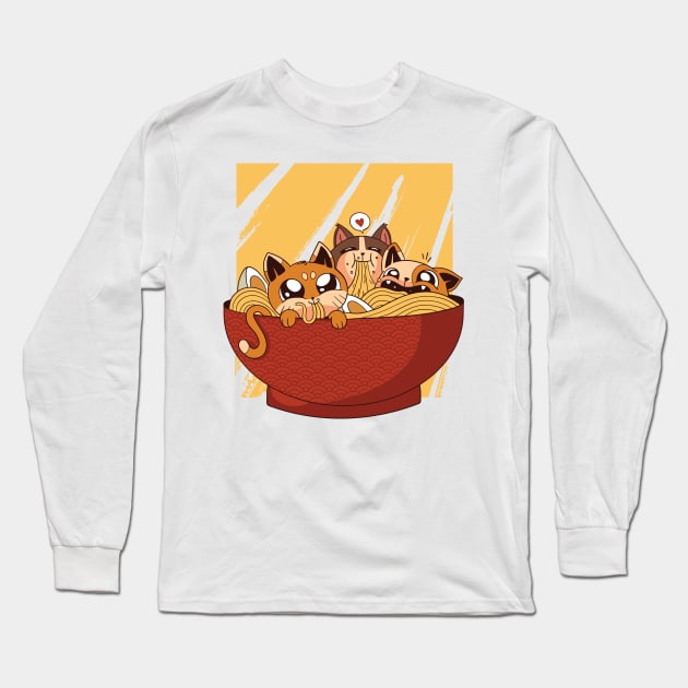 Ramen Cats Long Sleeve T-Shirt by madeinchorley